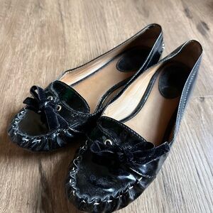 Kate Spade Black Patent Leather Lacey Loafer Woman's Size 7
